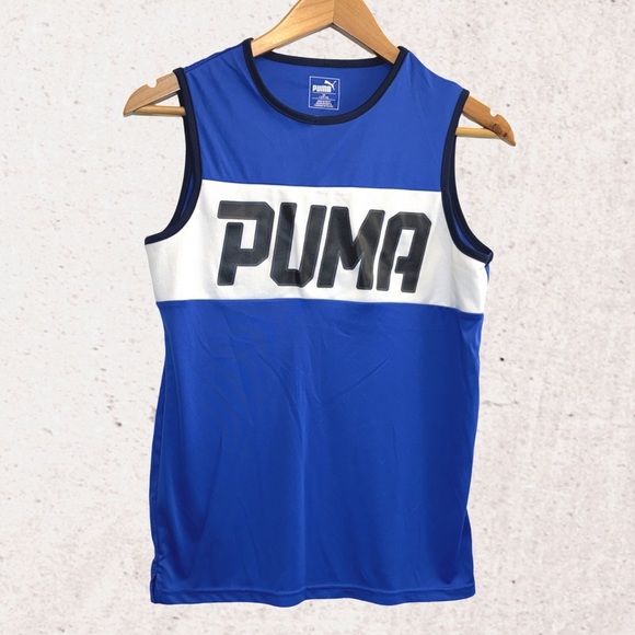 Puma Blue and White Athletic Tank Top - Picture 1 of 3